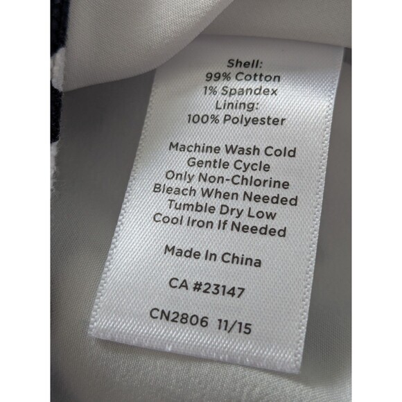 TALBOTS Skirt Womens 12P Black & White Career Art To Wear Gold Zip Corp Abstract - Picture 8 of 11